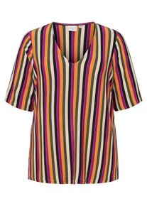 JUNAROSE, Damen Gestreifte Strick Bluse, bunt