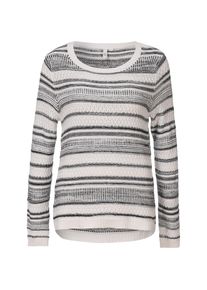 Q/S Designed By, Damen Pullover, Graumeliert / Wei&szlig;
