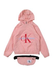Calvin Klein Jeans, M&auml;dchen Pullover 'CK PACKABLE ANORAK WITH BUMBAG', Rosa / Rot