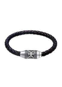 Kuzzoi, Herren Armband, Schwarz / Silber