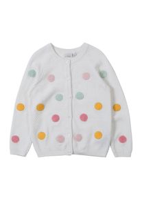 name it, M&auml;dchen Cardigan 'NMFDADDEL LS KNIT CARD', Wei&szlig;
