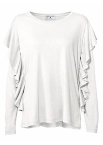 Heine, Damen Rüschenshirt, Offwhite