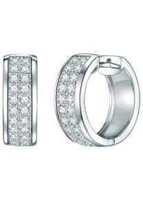 Rafaela Donata, Damen Silber-Creolen mit Zirkonia, Silber