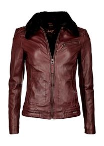 Maze, Damen Lederjacke mit weichem Kragen 'Morelia', Burgunder