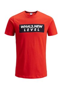 Jack & Jones JACK & JONES, Herren T-Shirt, Hellrot / Schwarz / Wei&szlig;
