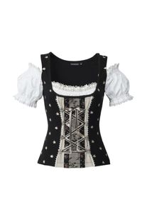 Stockerpoint, Damen Shirt 'Siena', Schwarz / Naturwei&szlig;