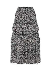 Review, Damen Rock 'MAXI FLOWER', Hellgrau / Altrosa / Schwarz