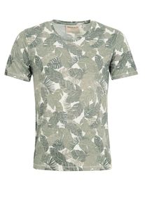 Khujo, Herren Shirt 'TRISTAN', Grau / Grasgrün / Weiß