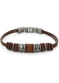 Fossil, Herren Armband, Braun / Silber