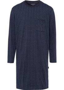 Schiesser, Herren Nachthemd, Creme / Nachtblau / Petrol