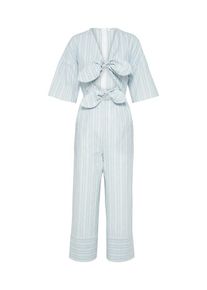 EDITED, Damen Jumpsuit 'Pernille', Blau / Weiß