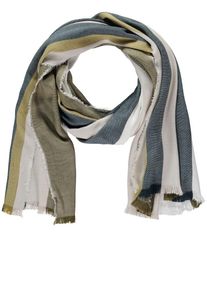 Taifun, Damen Schal, Beige / Blau / Khaki