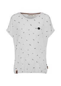 Naketano, Damen Shirt 'Rein Raus Sikis', Navy / Graumeliert / Rot