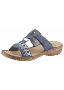 Rieker, Damen Pantolette, Rauchblau / Braun
