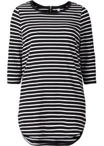 sheego Casual, Damen Longshirt, Schwarz / Weiß