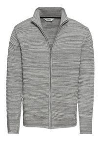 !Solid, Herren Strickjacke 'Knit - Struan Zip', Graumeliert