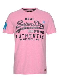 Superdry, Herren T-Shirt, Rosa / Schwarz