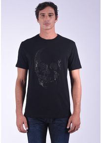 Kaporal5 Kaporal, Herren Rundhals-Shirt Skull mit modischem Frontdruck, Schwarz