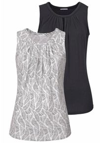 Lascana, Damen Top, Taupe / Schwarz