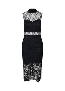 Missguided, Damen Kleid 'High Neck Sleeveless Lace and Crochet Dress', Schwarz