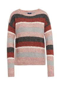 Tom Tailor, Damen Strickpullover, Graphit / Hellgrau / Ros&eacute; / Pastellrot / Wei&szlig;