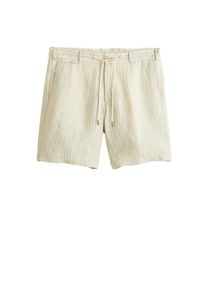 Mango Man, Herren Bermudas 'Set', Beige / Weiß