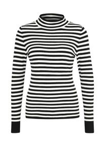 Ci comma Casual Identity, Damen Rollkragenpullover, Schwarz / Wei&szlig;