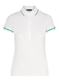 J. Lindeberg J.Lindeberg, Damen Poloshirt 'W Leana Lux', Smaragd / Wei&szlig;