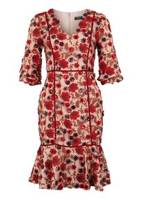 Apart, Damen Cocktailkleid, Beige / Hellbraun / Rot