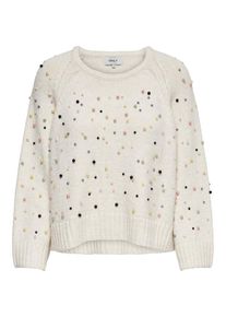 Only, Damen Pullover, Taubenblau / Zitronengelb / Hellgrau / Rosa / Schwarz / Perlweiß
