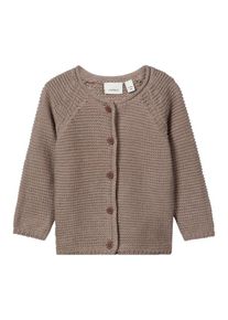 name it, M&auml;dchen Strickjacke, Dunkelbeige / Lilameliert