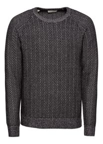 Selected Homme, Herren Pullover 'SLHTRAVIS CREW NECK W', Grau / Schwarz