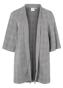 JUNAROSE, Damen Strickjacke Karomuster, Grau