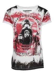 Trueprodigy, Herren T-Shirt 'Riding', Rot / Schwarz / Wei&szlig;