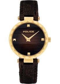 Police, Damen Quarzuhr 'Qurem, PL15570LSG.12', Kastanienbraun / Gold