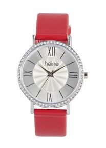 Heine, Damen Uhr, Rot / Silber
