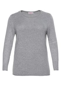 sheego Casual, Damen Rundhalspullover, Grau