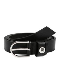 Tommy Hilfiger, Damen Gürtel 'CLASSIC BELT 2.5', Schwarz / Silber