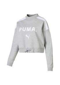 Puma, Damen Sweatshirt 'Chase', Graumeliert / Wei&szlig;
