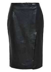 Selected Femme, Damen Lederrock, Schwarz