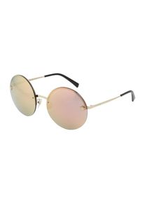 Versace, Damen Casual Sonnenbrille mit Runden Gl&auml;sern, Bronze / Gold