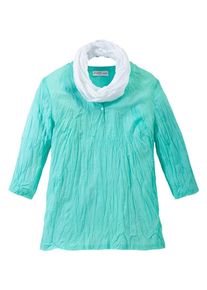 sheego Casual, Damen Tunika mit Loop, Jade / Wei&szlig;