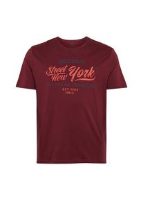 Tom Tailor, Herren T-Shirt, Marine / Burgunder / Orangerot