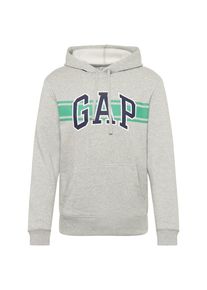 GAP, Herren Sweatshirt 'V-GO ARCH STRIPE PO HD', Türkis / Dunkelblau / Graumeliert