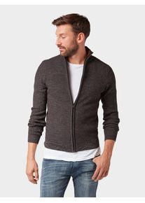 Tom Tailor, Herren Strickjacken, Dunkelbraun / Grau