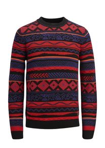 Jack & Jones JACK & JONES, Herren Strickpullover, Dunkellila / Rot / Schwarz