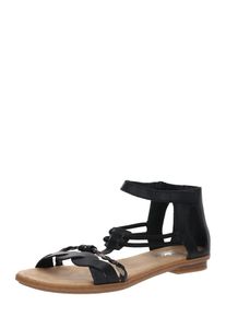 Rieker, Damen Riemchensandale, Beige / Schwarz