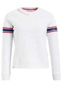 Khujo, Damen Sweatshirt 'DARINKA WITH EMBRO', Blau / Graumeliert / Rot