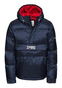 Tommy Jeans, Herren Jacke 'PADDED POPOVER', Dunkelblau / Rotmeliert / Weiß