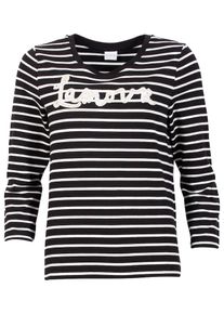 IN FRONT, Damen Shirt 'LAMOUR', Schwarz / Weiß